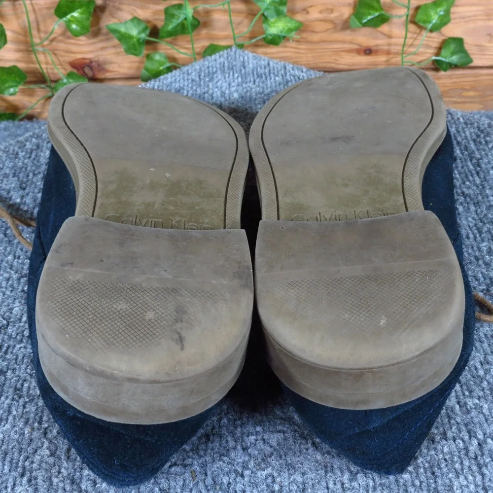 Calvin‎ Klein Gio Men Oxford Shoe Size 9 Business Casual Navy Blue Suede Dress